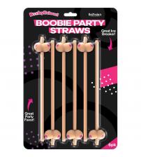 Boobie Straws 6 Pk - Flesh Color